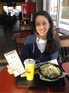 Me, My Bowl And My Handy Pamphlet At Moe's, February 17, 2014