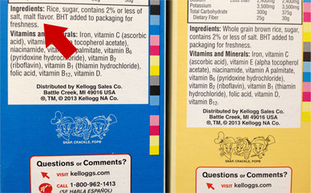 Rice Krispies Labels (GF On Right)