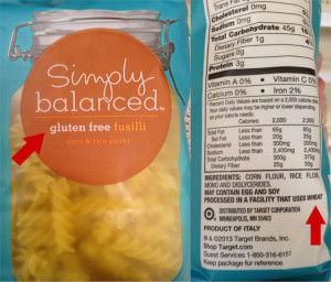 Front Says Gluten Free, Back Says Processed In A Facility With Wheat!   Misleading.  Click To Enlarge.  This Shouldn't Be Allowed....